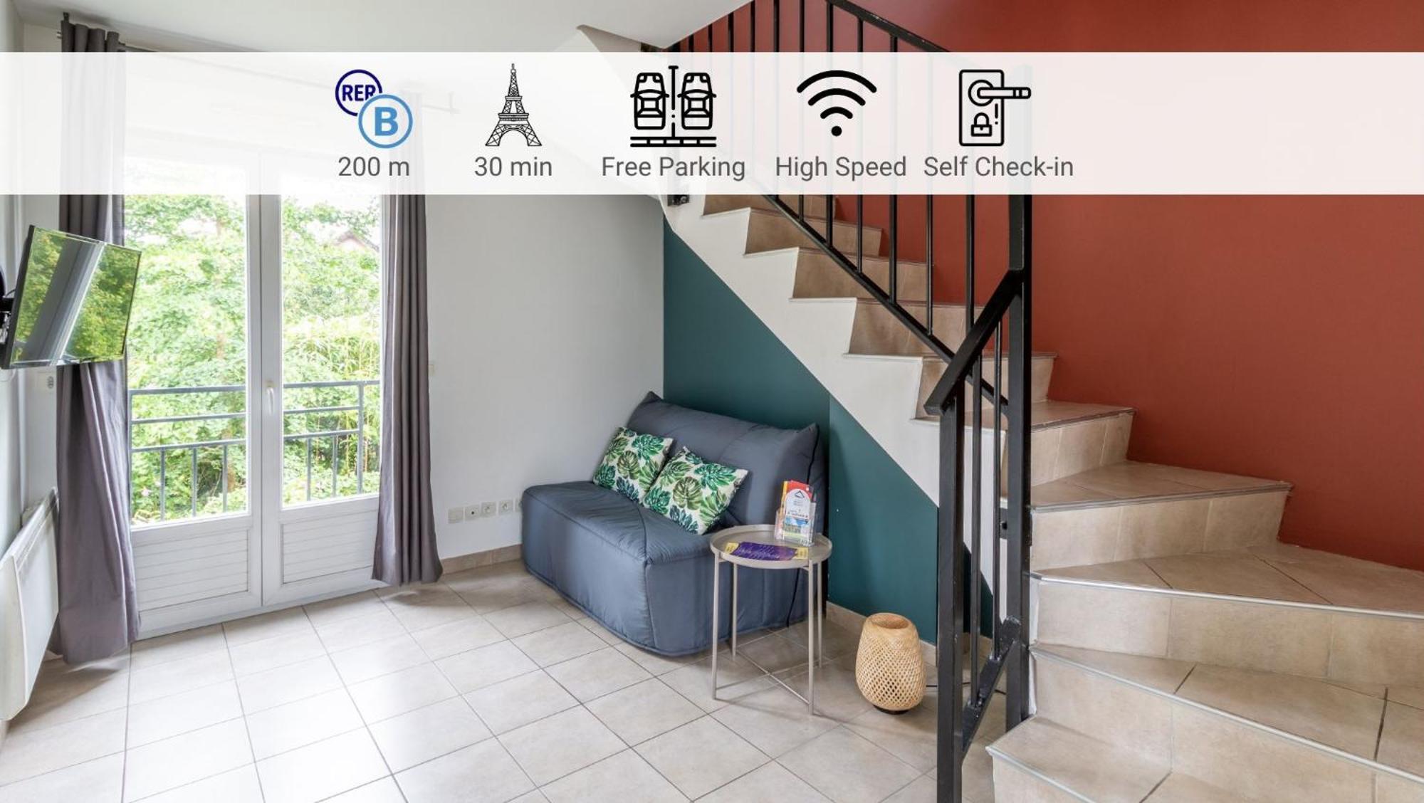 Апартаменты Le Duplex , Proche Gare Rer, Parking, Arrivee Autonome Палезо Экстерьер фото
